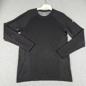 Fabletics Activewear Shirt Mens Medium Black Crew Neck Long Sleeve Training